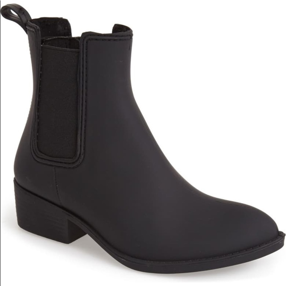 jeffrey campbell black stormy rain boots sz 8 NEW
